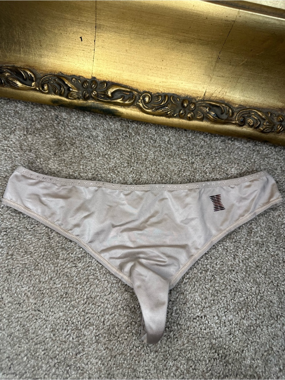 Not New Savage x Fenty Cream Satin Thong Size Small